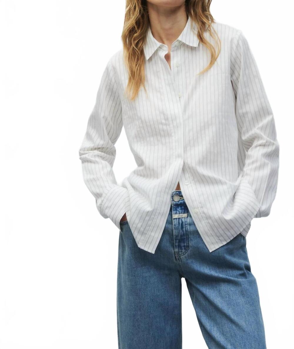 NEW CLOSED women's classic modal-mix blouse in white